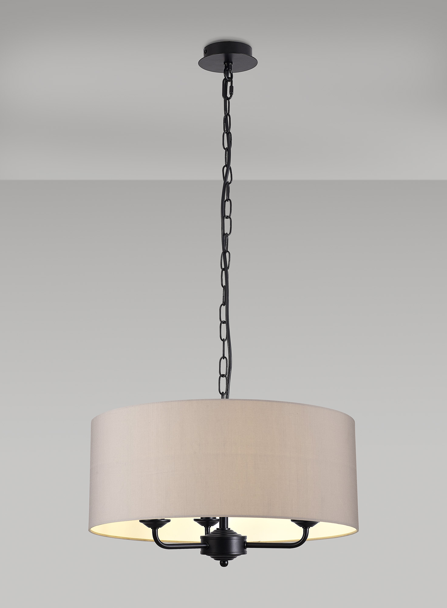 Banyan 50cm 3 Light Pendant Matt Black, Grey DK1036  Deco Banyan